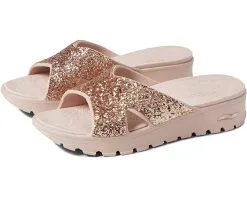 SKECHERS Foamies Arch Fit Footsteps Glitter Cross Band Slide